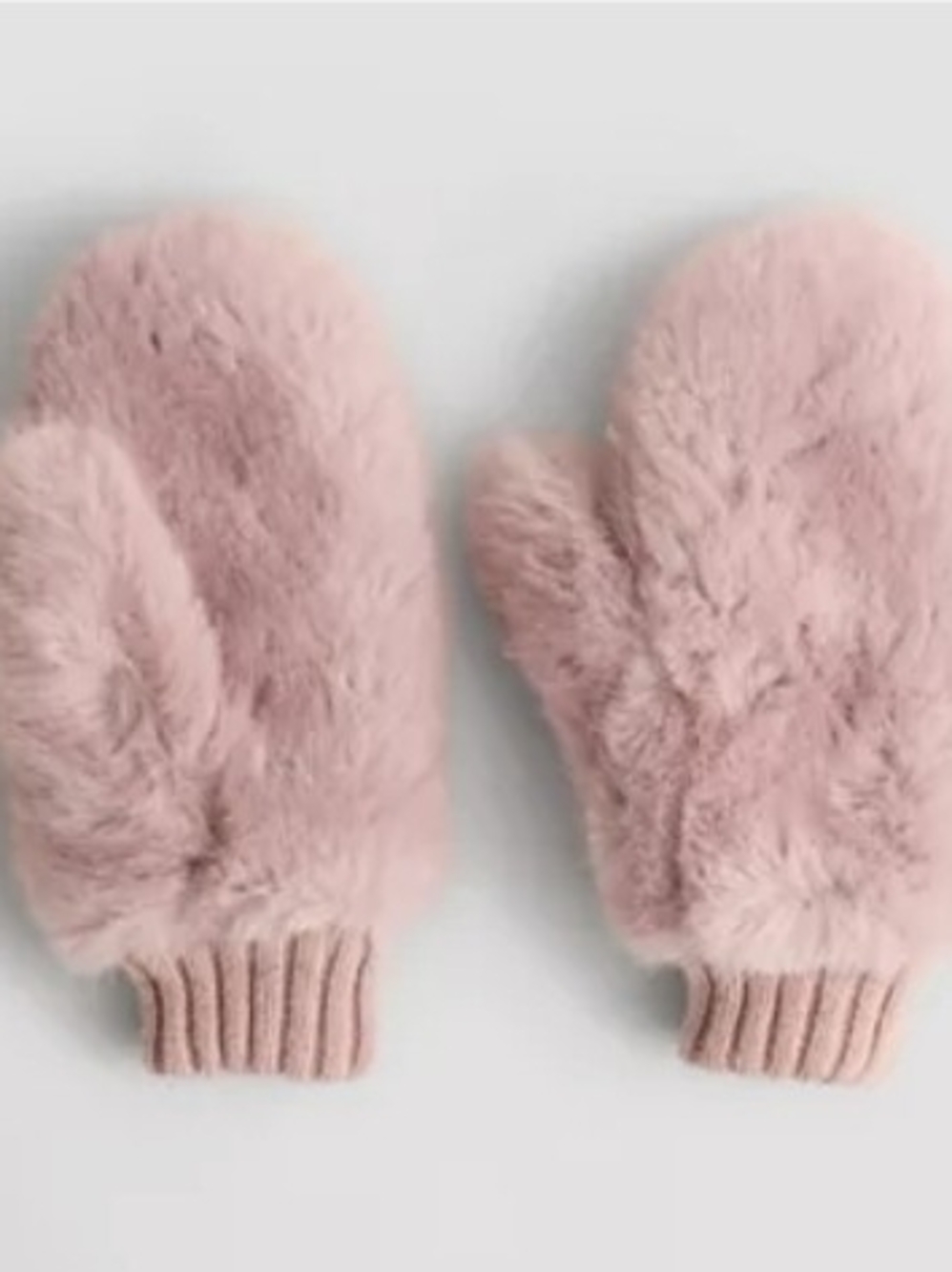 Kids Plush Pink Fleece Mittens
